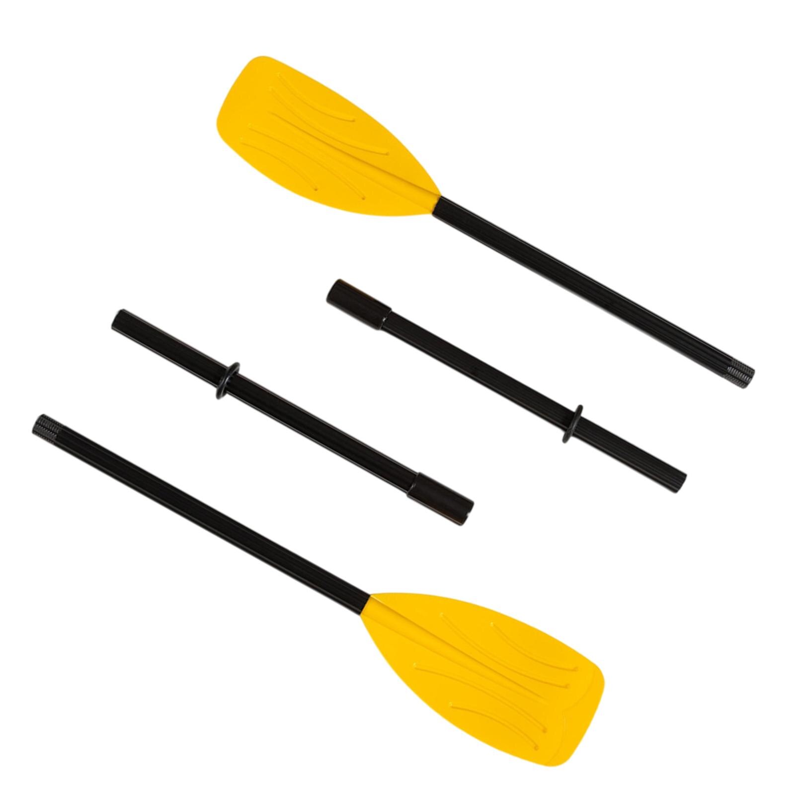 1Pair Boat Oars 48inch Detachable Rowing Rubber Dinghy Kayak Paddle Yellow