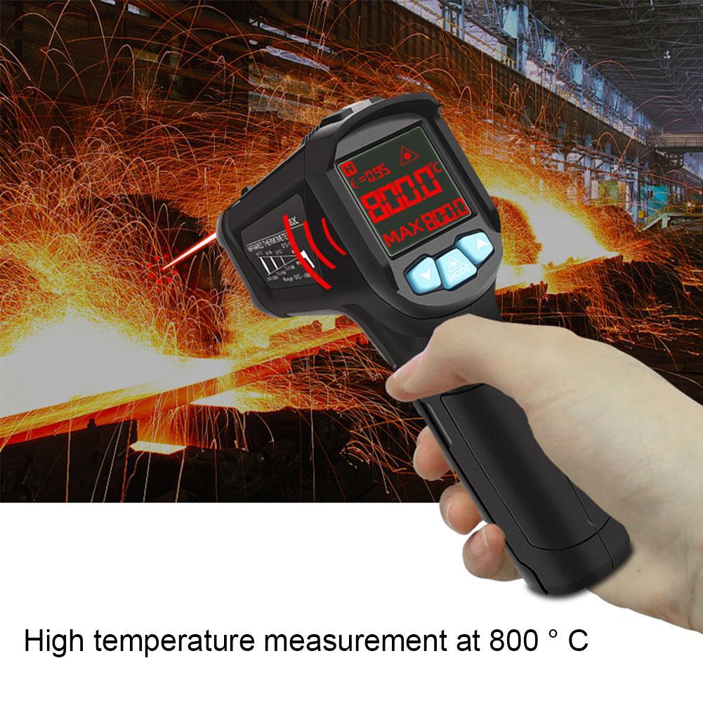 Infrarood Thermometer C/F Non Contact Pyrometer Industriële Meter Temperatuur Alarm Kleur Licht Ir Digitale Lcd P3S8