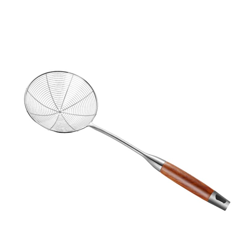 1 Pcs Stainless Steel Wooden Handle Spider Web Strainer Colander Ladle Skimmer Slotted Spoon Kitchen Cooking Tools