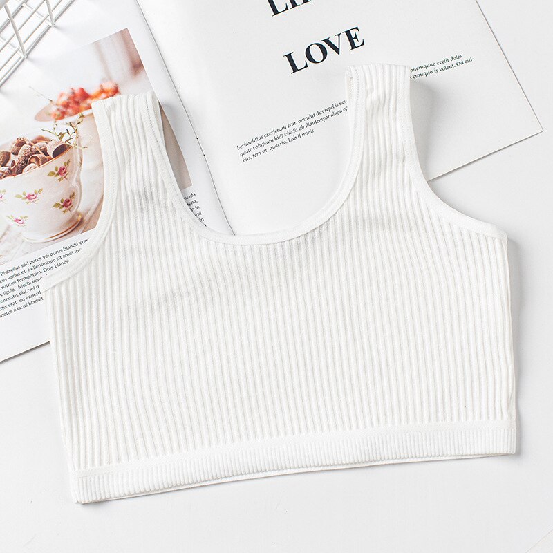 3Pcs Double-layer bra developmental student girls vest cotton girls bra teenage girls clothing 8 10 14 16 years: 1