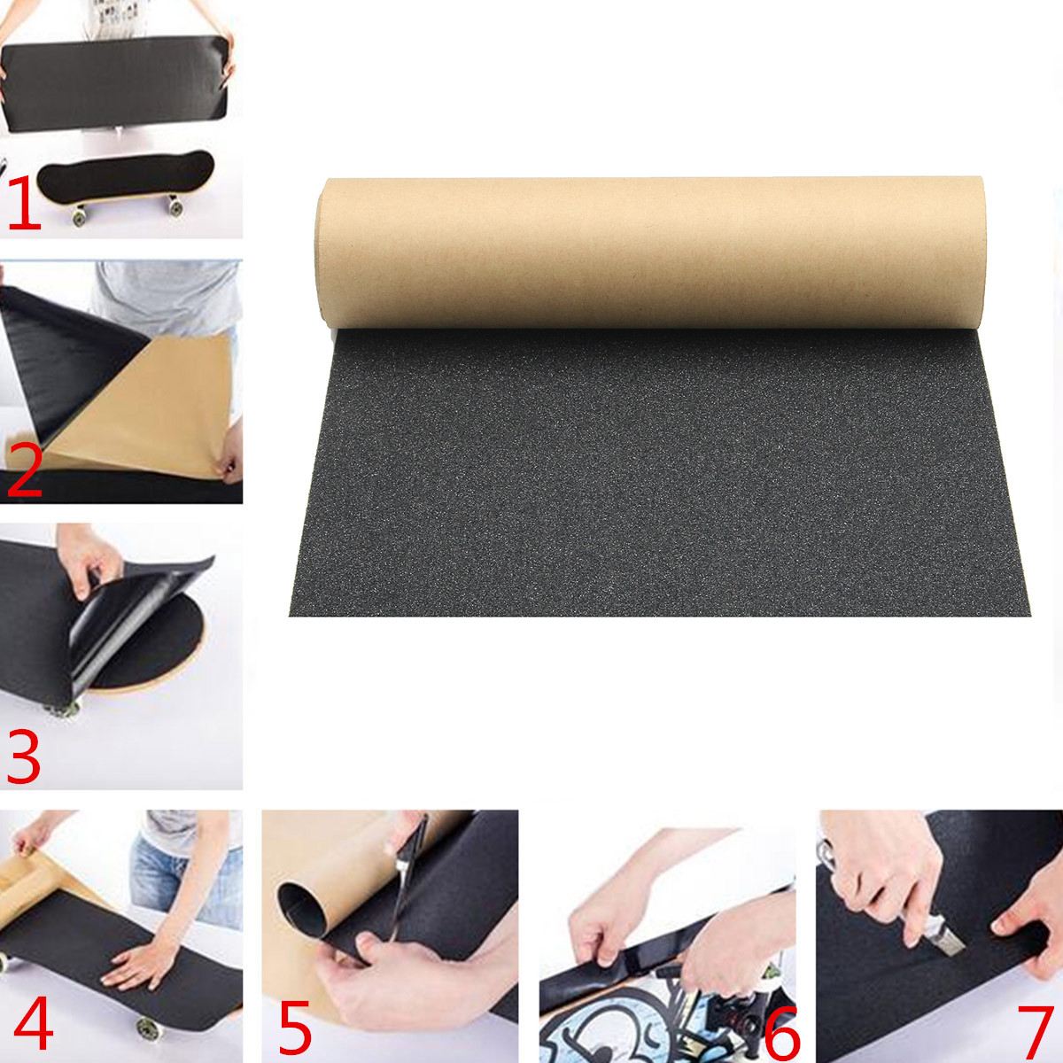 110x27cm Skateboard Grip Tape PVC Scooter Skateboard Sandpaper Deck Longboard Deck Griptapes DIY Longboard Griptape