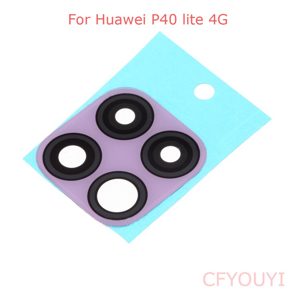 Glass Back Rear Camera Lens For Huawei P40 lite 4G Glass with Adhesive: Purple