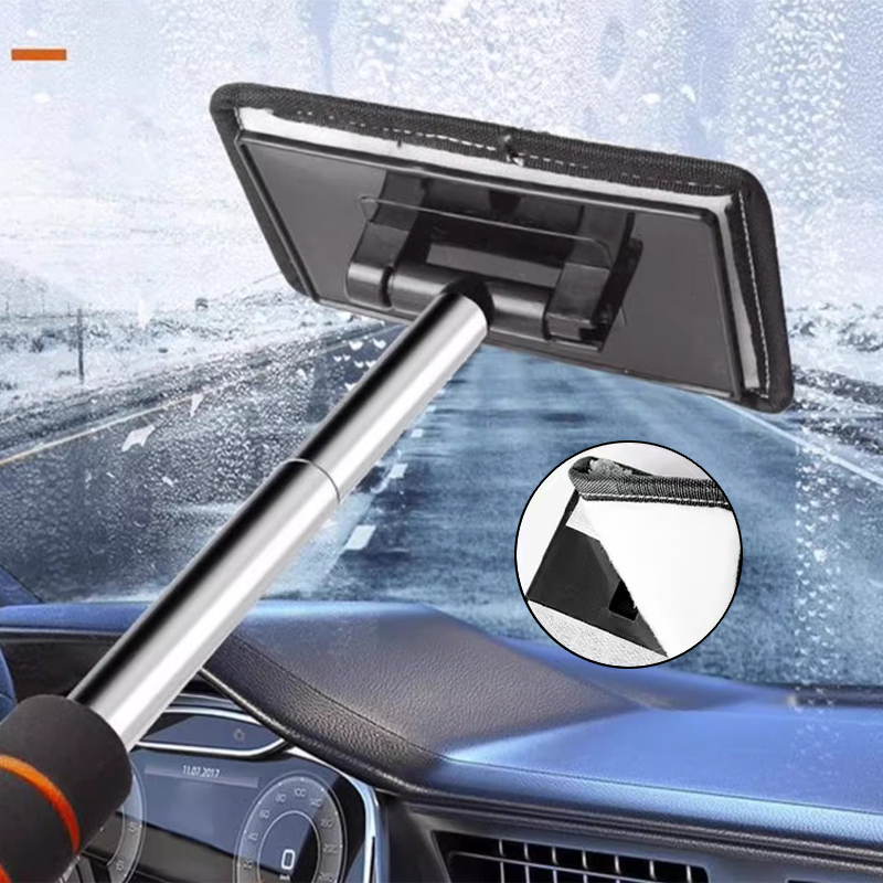 Brosse de désembuage pour pare-brise avant de voiture, télescopique à Long manche, brosses de nettoyage du verre domestique, outil de dépoussiérage