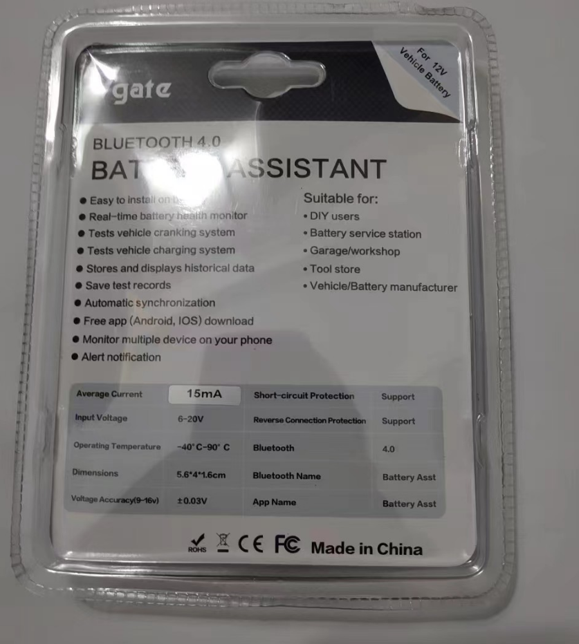 Batterimonitor 12V Bluetooth 4.0 - Batterianalysator til Android og iOS