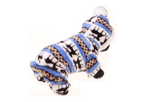 Manteaux de noël pour chiens | Pull pour chiot chat, vêtements chauds, pull-over, tricot, Costume à capuche,: Bleu / XXL