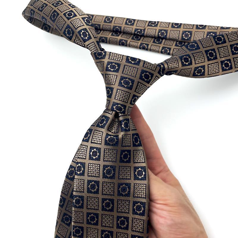 Corbata de lujo de 8CM para hombre, corbatas a cuadros de lunares para hombre, novio, padrino de boda, tejido Jacquard, Ascot, accesorios formales para de negocios