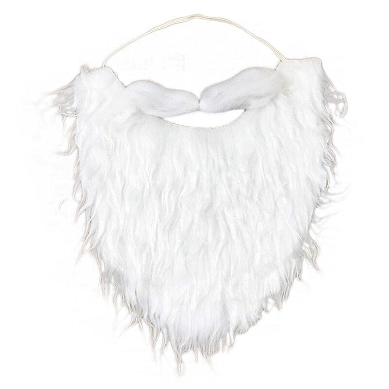 1 Set White Christmas Santa Claus Curly Beard Santa Fancy Dress Costume Simulation Beard Props Beard Wig For Performance: High-end with mouth