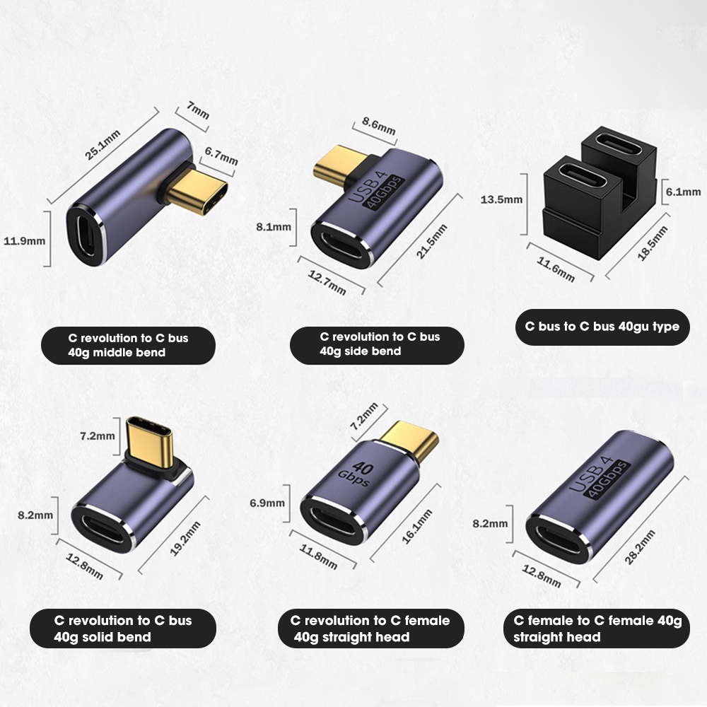 Adapter USB C 100W maszyna do cięcia metalu z USB 4.0 typu C Adapter OTG 40 gb/s szybki Transfer danych Tablet USB-C Adapter do ładowania laptopa MacBook