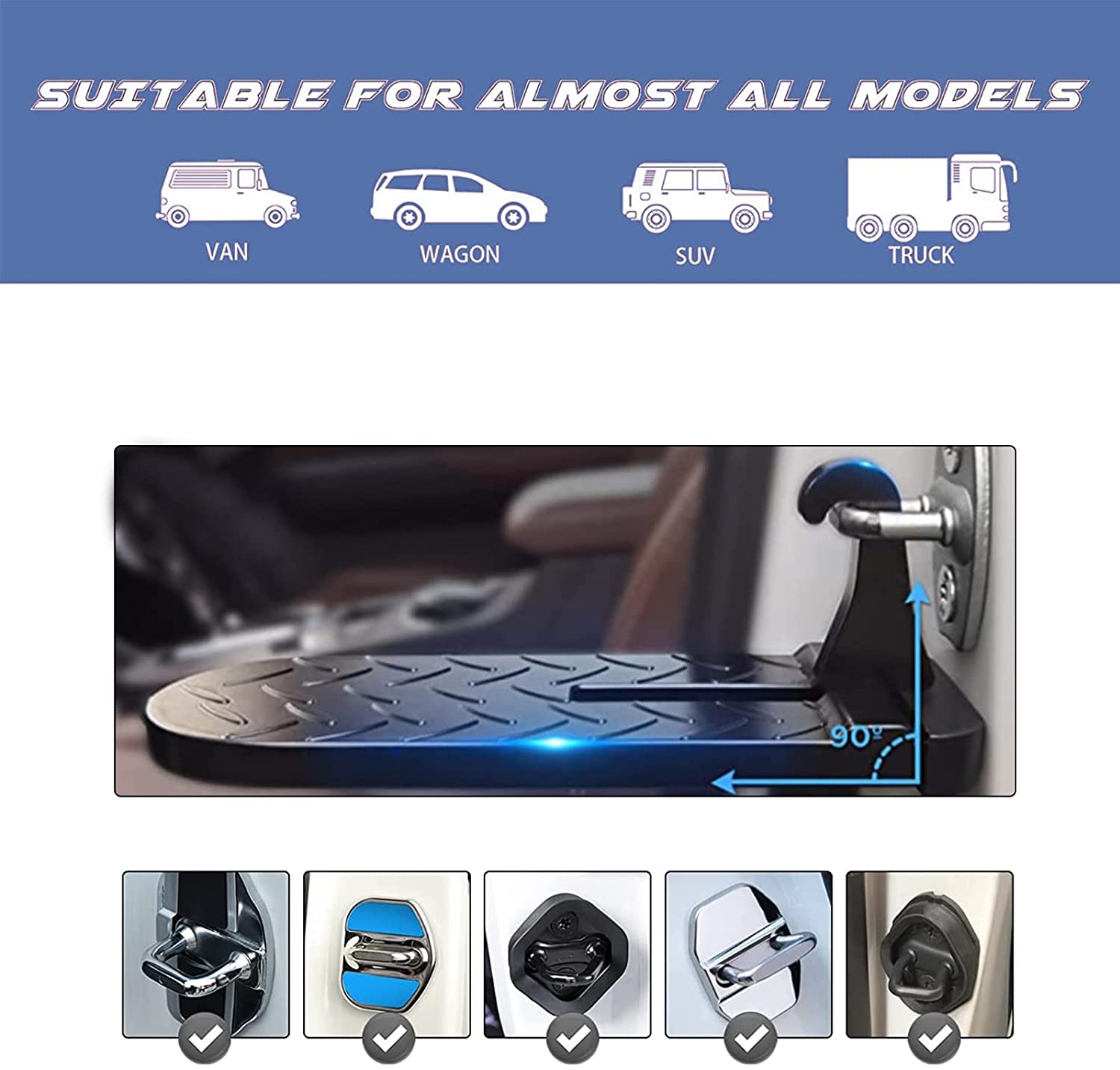 Auto Gear Door Step Easy Access to Roof Supports Both Feet Foldable Car Roof Rack Step Glass Breaker Safety Hammer Hook Pedal