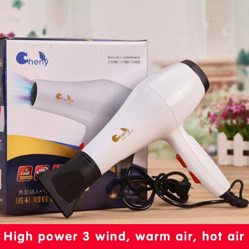 Sèche-cheveux haute puissance 1600W, offre spéciale, sèche-cheveux domestique avec poignée pliable, , X-7706: White / L'UA