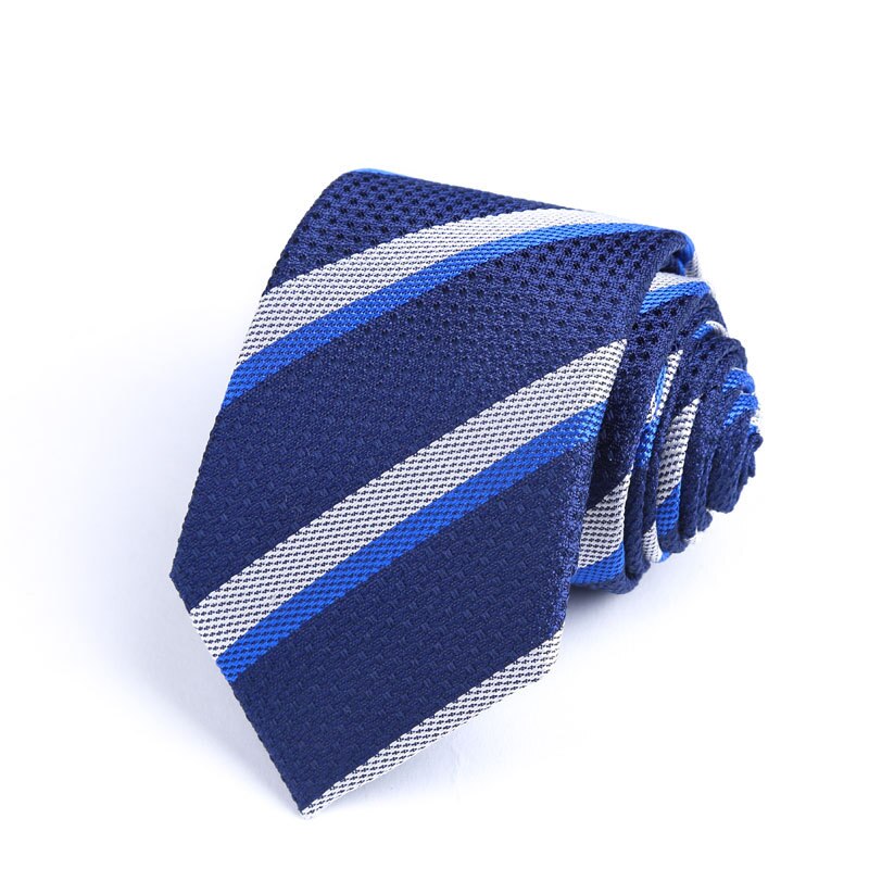 Men's Silk Striped Necktie 7cm Business Casual: C