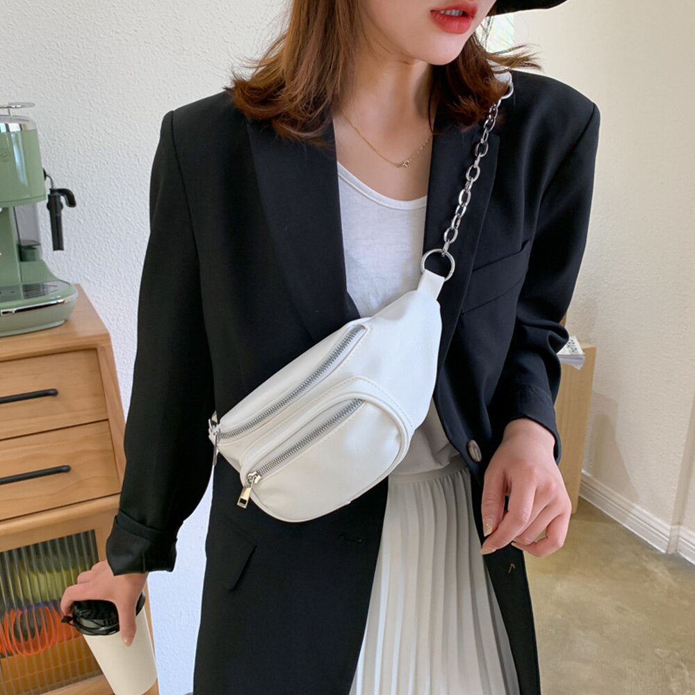 Women's Waist Bag Fanny Pack Chest Crossbody Bags for Women Trend Leather Belt Hips Bags Female Purses: 1