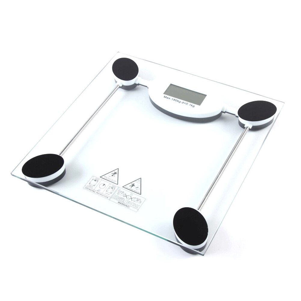 Digital Body Weight Bathroom Scale with Step-On Technology and Tempered Right Angle Glass Balance Platform 400lb/180kg 28cm