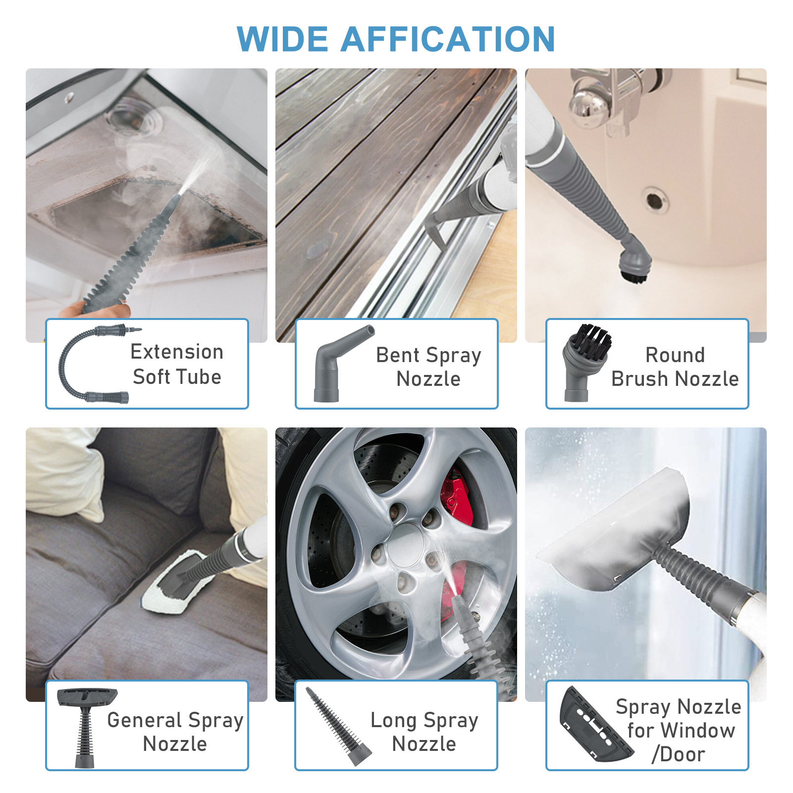 Handheld Steam Cleaner 12in1 Multi-Purpos High Temperature Pressurized Steam Cleaning Machine for Furniture Upholstery Tile Home
