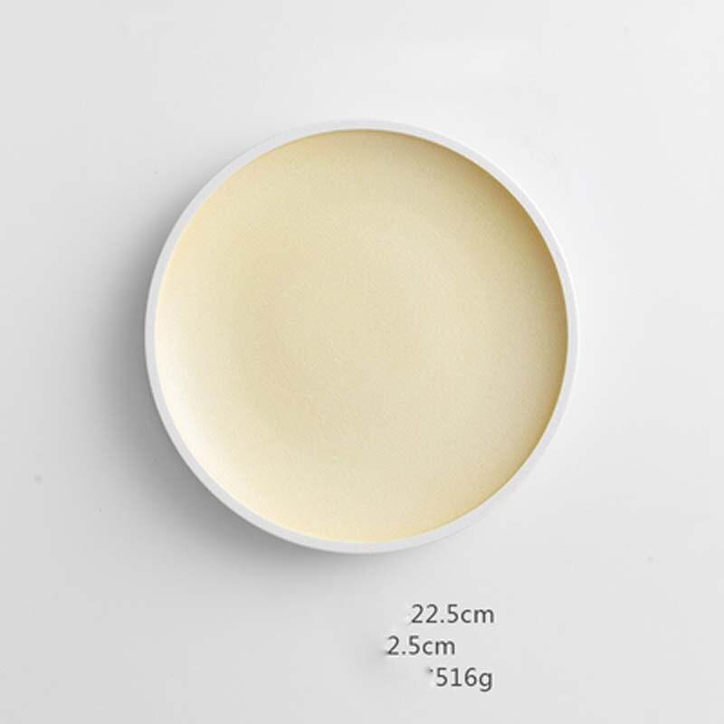 Assiette à steak et à dessert, ensemble de plats de cuisine occidentale de couleur nordique, assiette à pâtes pour restaurant de célébrité: G