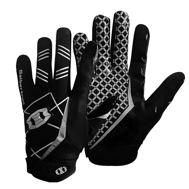 Seibertron Profi 3,0 Elite Ultra-Stock Sport Empfänger Handschuh amerikanisch Fußball Handschuhe Rugby handschuhe wandern handschuhe: Schwarz / XS