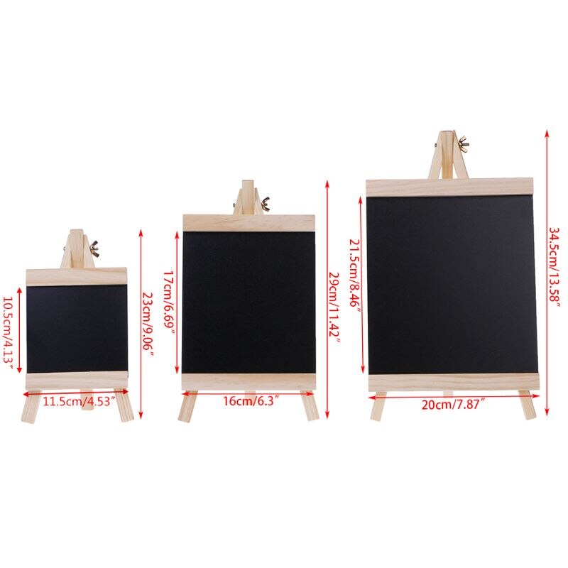 Message Blackboard Pine Wood Easel Chalkboard Wooden Memo Black Board Collapsible Writing Boards