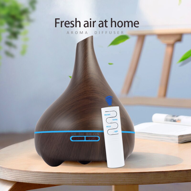 Kbaybo 550ml aroma æterisk olie diffuser elektrisk trækorn ultralyd cool tåge luftfugter til kontor hjem soveværelse stue