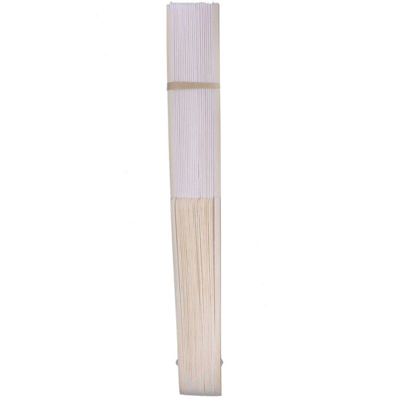 24 pcs/lot White Folding Silk Hand Fan with bag Wedding & Party 21cm