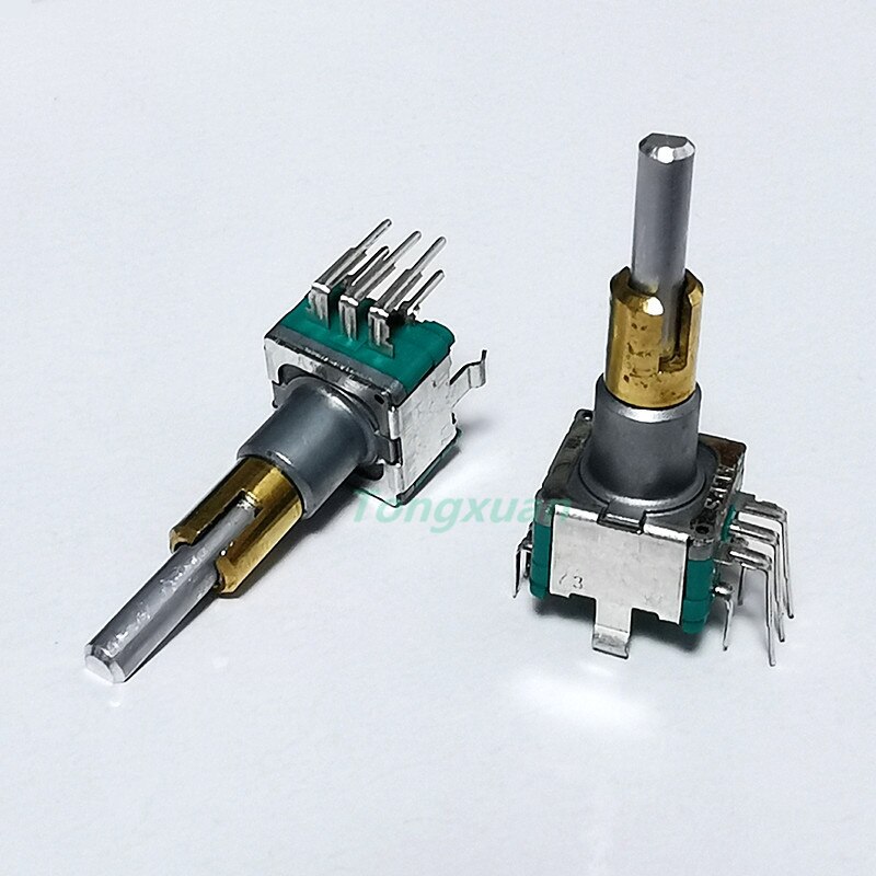 1pc EC11EBB24C03 Dual-Shaft Axis Encoder With Push Button Switch 30 Position 15 Pulse Handle 25mm 8Pins