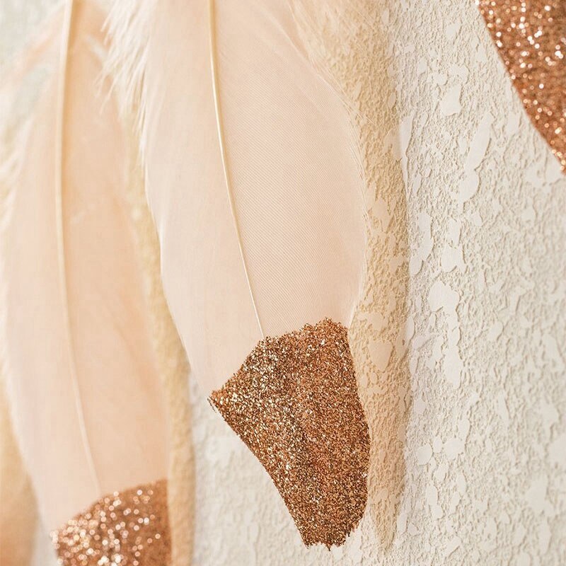 Veren slinger roségoud glitter gedoopt zachte veren banner roze & veren dromenvanger maan ster dromenvangers