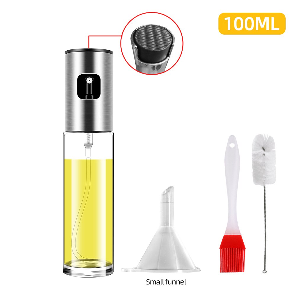 210ml Oil Spray Bottle Kitchen Oil Bottle Cooking Baking Vinegar Mist Sprayer Barbecue Dispenser Bottle Set Grilling Roasting: 1 PC Glass Set