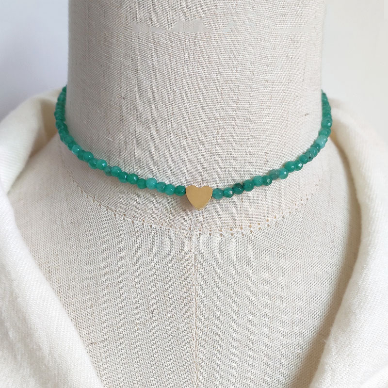 Summer Crystal Beaded Necklace Women Exquisite Versatile Neck Accessories Light Green Beadsцепочка На Шею Женская: Platinum Plated