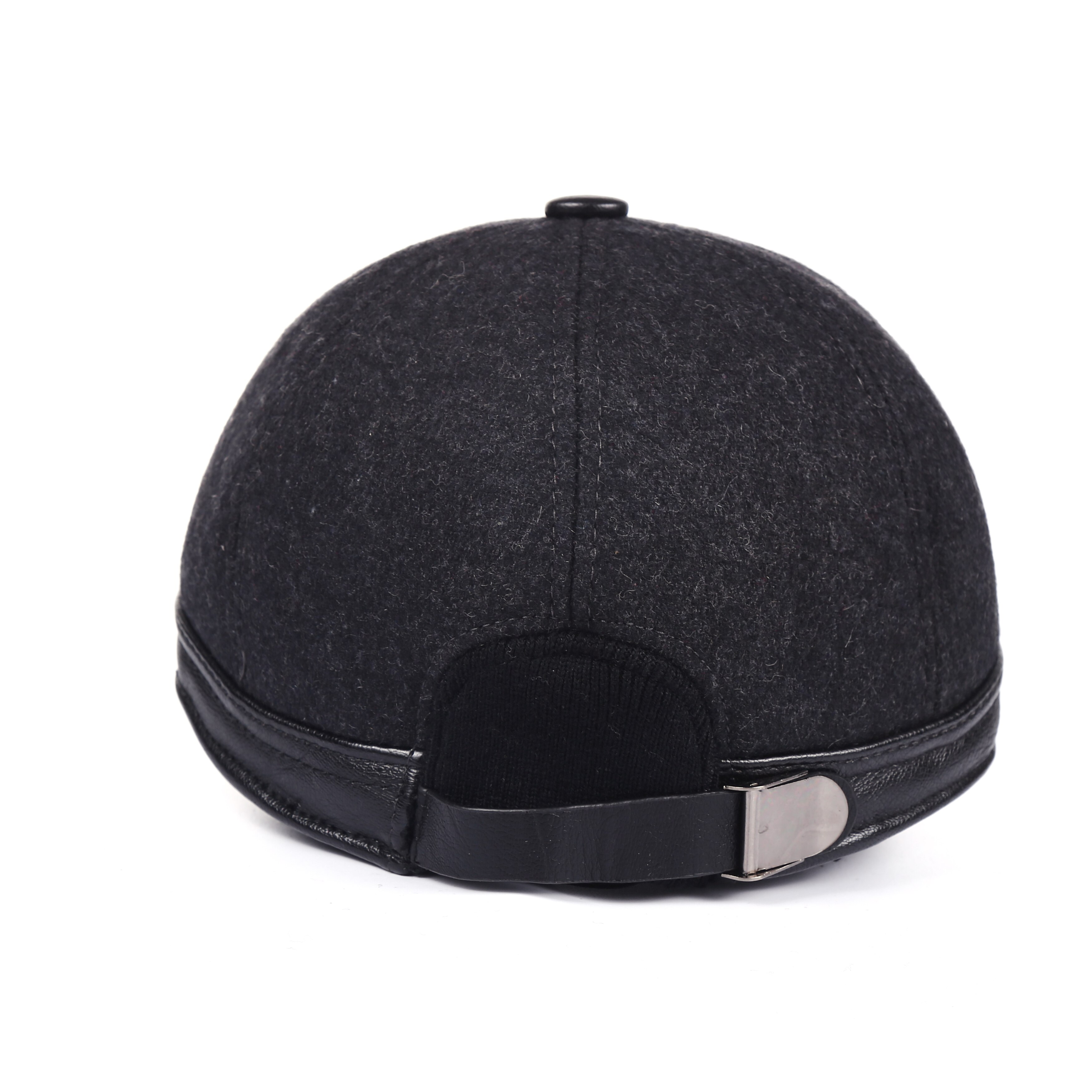 Gorras de béisbol de lana negra de para invierno, gorros de esquí para hombre