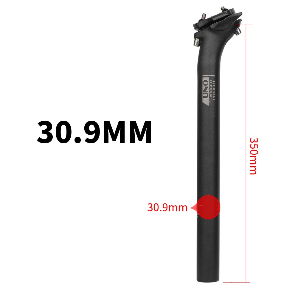 UNO-tija de sillín de bicicleta de montaña, poste de asiento de bicicleta de carretera, piezas de 27,2/30,8/31,6x350mm, tubo de asiento de aluminio Offset de 17mm: 30.9x350mm