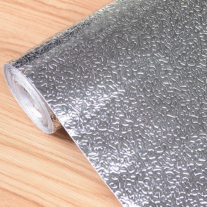 40x10 0/200 Cm Keuken Stickers Waterdichte Olie-Proof Aluminiumfolie Fornuis Kast Zelfklevende Diy behang Muursticker