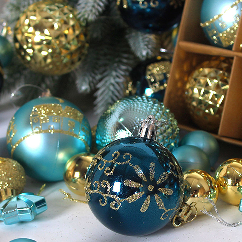 Bunte weihnachtskugeln, festlich geformte kunst... – Grandado