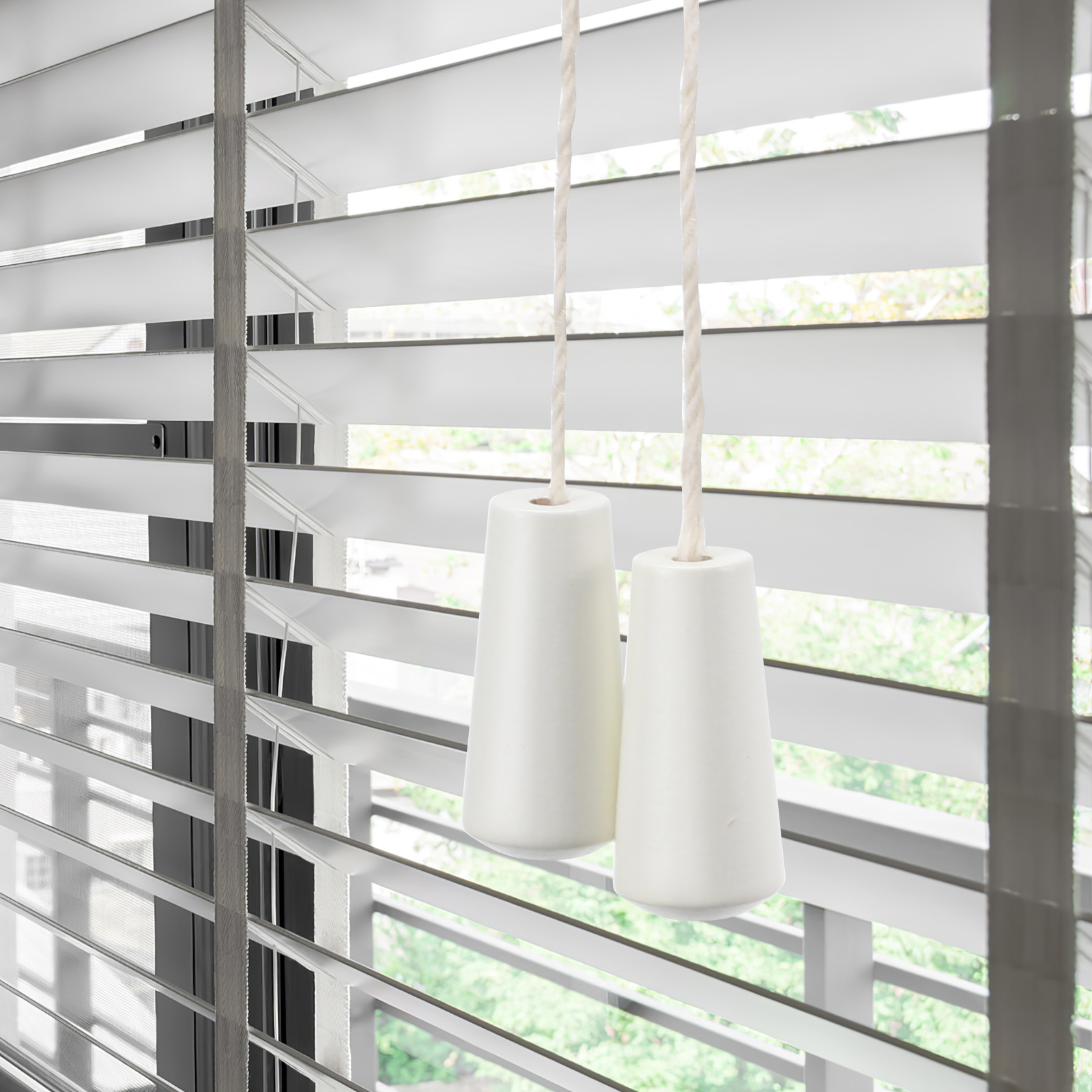 12 Pcs Roller Pendant Pulls Ends Blinds Window Curtain Wooden Hanging Cord Knobs Covers for Home Beaded Lanyard