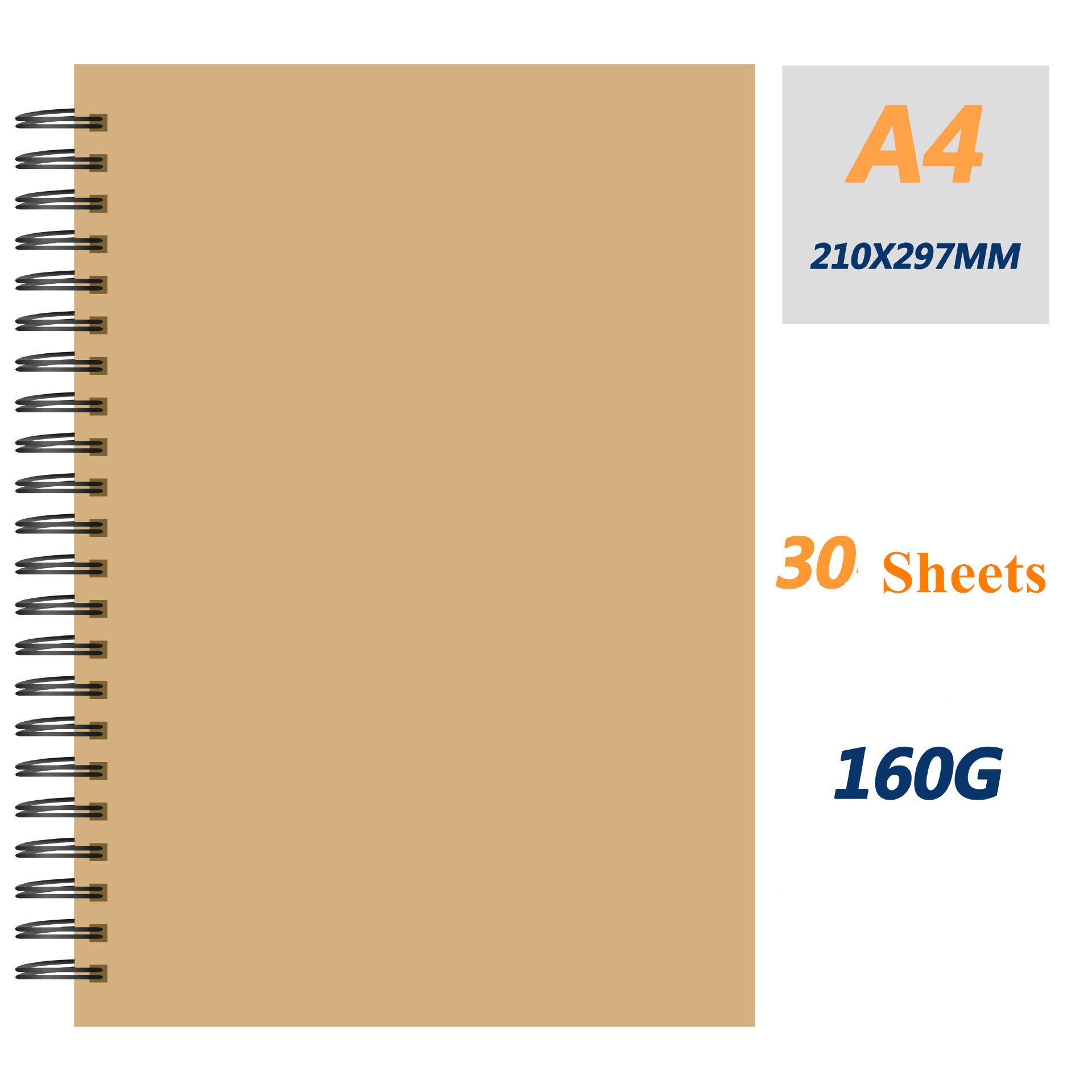 A5/B5/A4/ Agenda DIY Diary Ring Planner Notebook Spiral Sketchbook for Drawing Journal Kawaii Notepad Office Supplies Stationey: A4 30 Sheets