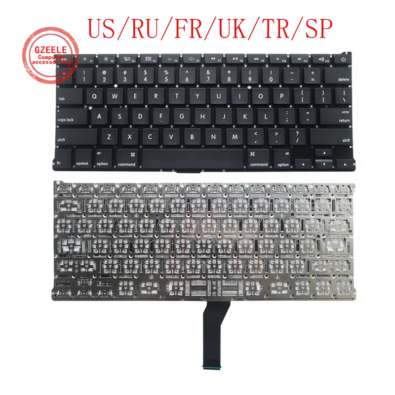noi/RU/FR/UK/TR/SP Tastiera per Macbook aria 13.3 "A1466 A1369 A1405 Tastiera Inglese Del computer Portatile MD231 MD232 MC503 MC504 2011-15