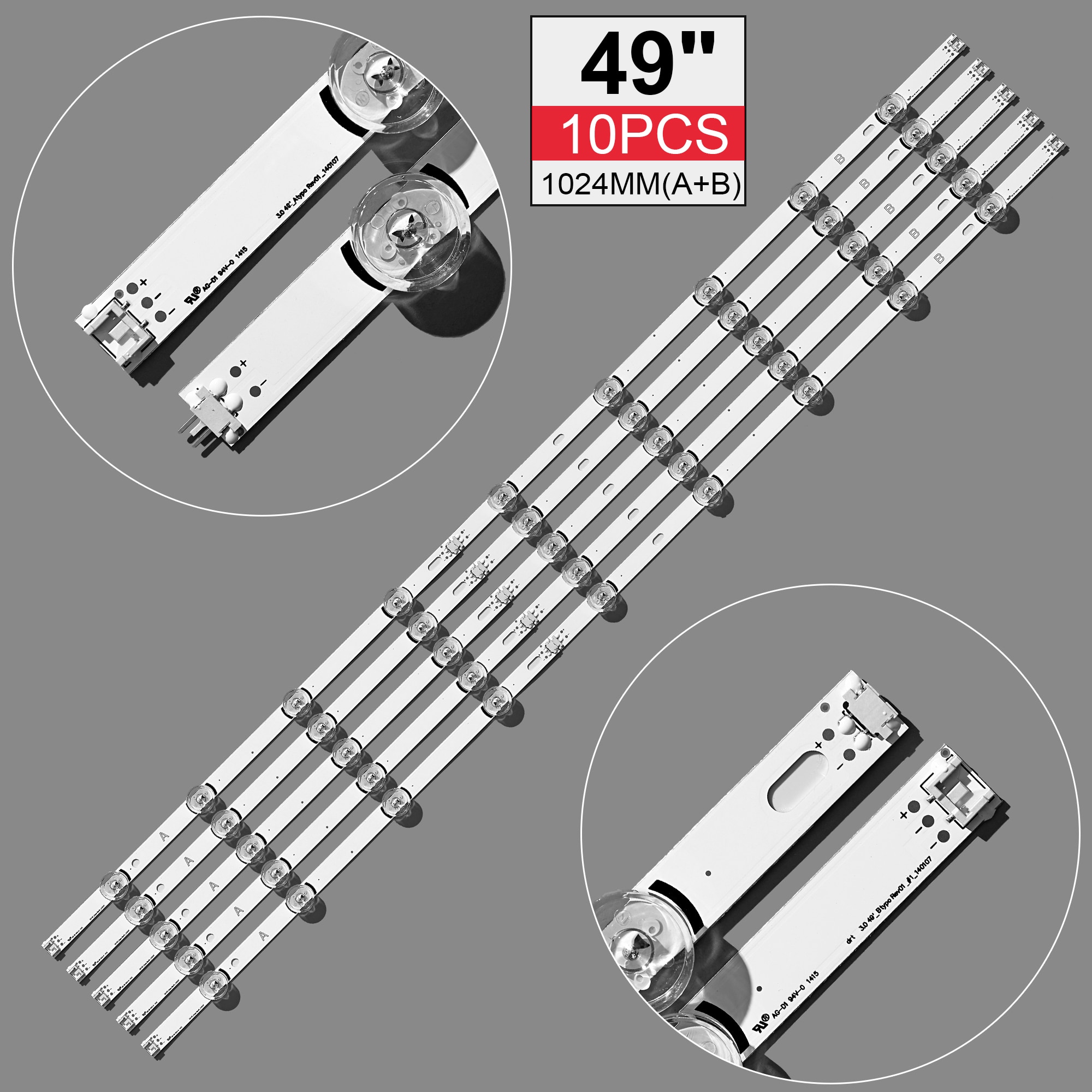 Neue 10 Teile/satz LED streifen Ersatz für LG 49LB580V 49LB5500 Innotek DRT 3,0 49 EINE B 6916L-1788A 6916L-1789A 6916L-1944A 1945A