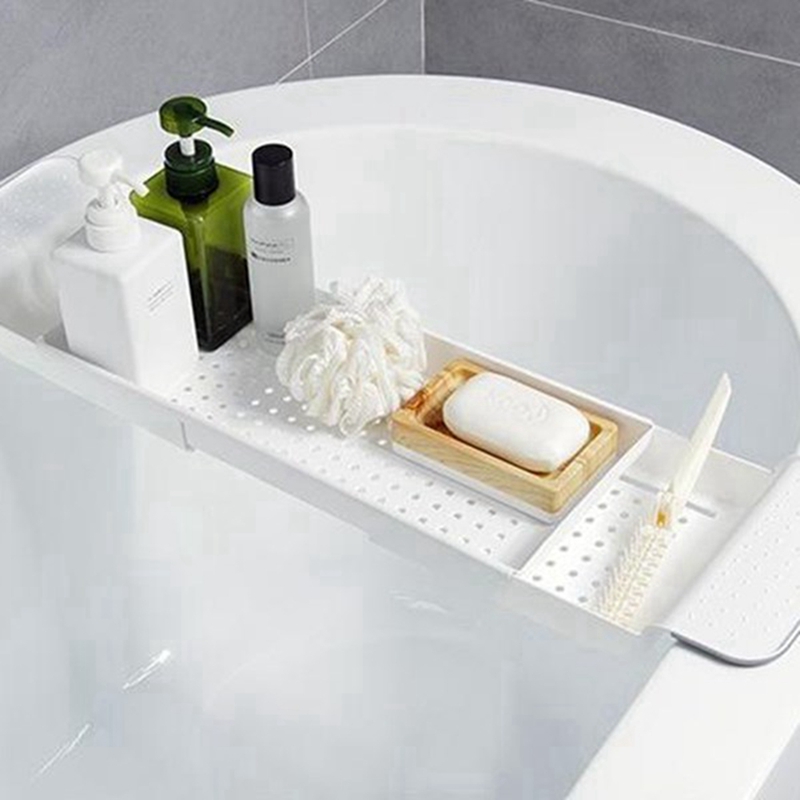 Bandeja ajustable multiusos para bañera, soporte para ducha, copa de vino, libro, recipiente de cocina para escurrir, accesorios de baño,