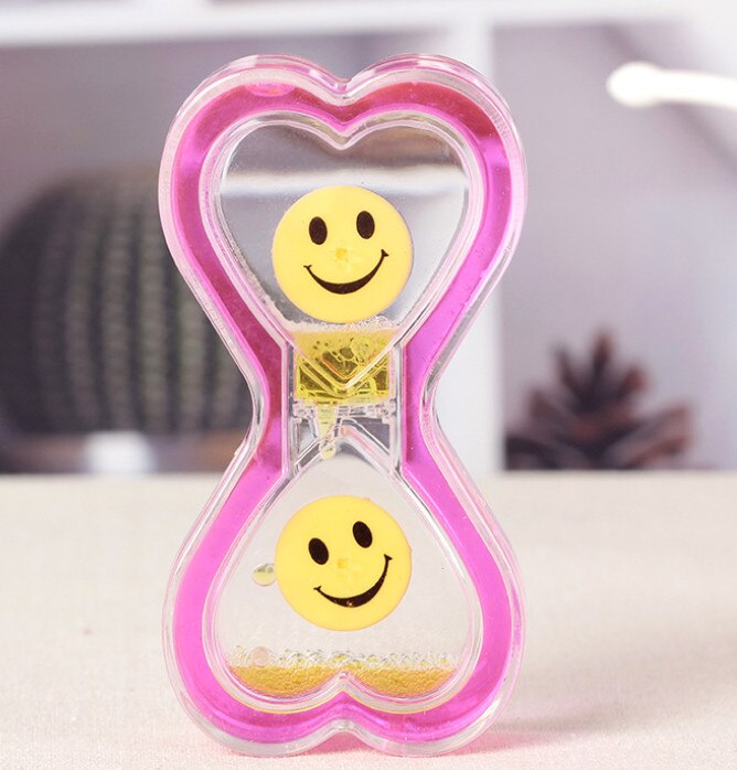 Valentine's Day Double Hourglass Liquid Timer Visual Timer Oil Liquid Motion Hourglass Floating Desk Heart Decoration Acrylic