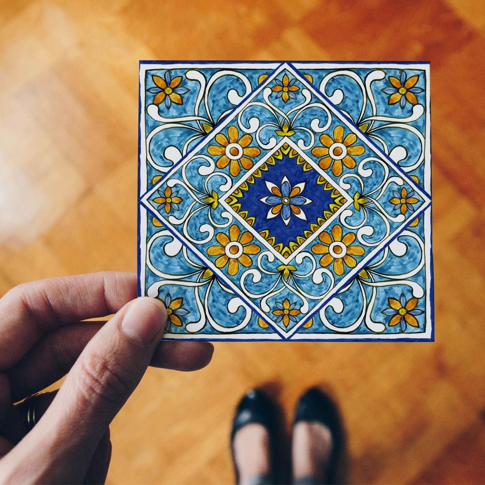 Self-Adhesive Diagonal Floor Seam Stickers,Marble Retro DIY Tile Sticker,Waterproof Floor Sticker For Home Decor Living Room: TDS005