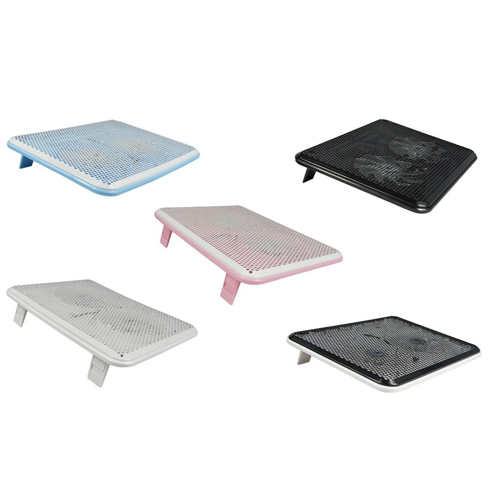 Blue LED Dual Fans USB Port Cooling Stand Pad Cooler For Laptop Notebook