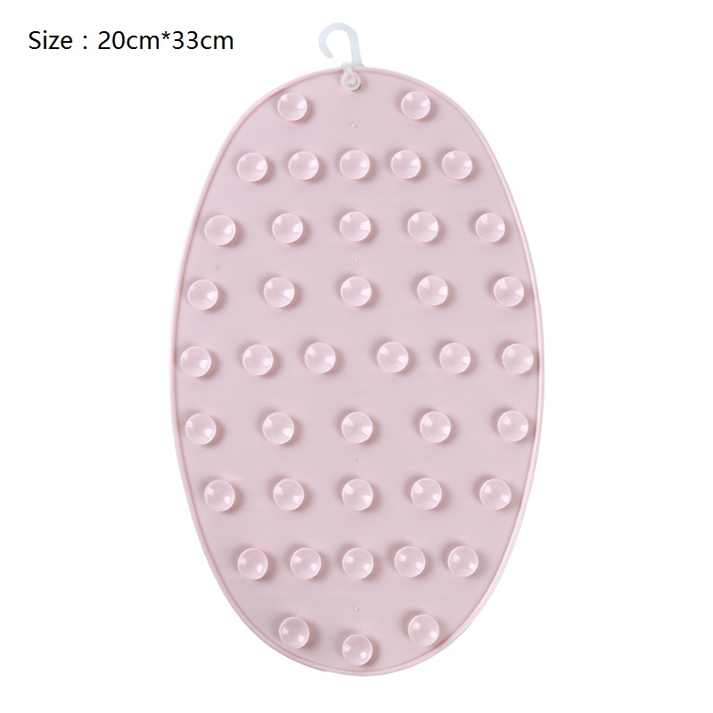 Non-slip Folding Silicone Washboard Suction Cup Laundry Tool Can Hang Space-saving Cleaning Tools Household Items Accessories: Round-Nordic Pink