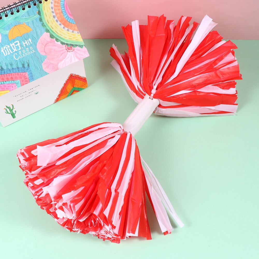 1 Pair Cheering Poms Cheerleader Supplies Sport Cheerleader Pom Poms for Competitive Race Performance (Blue and White a