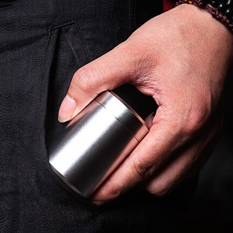 1pc Portable Small Metal Aluminum Sealed Cans Travel Tea Caddy Airtight Smell Proof Container Stash Jar