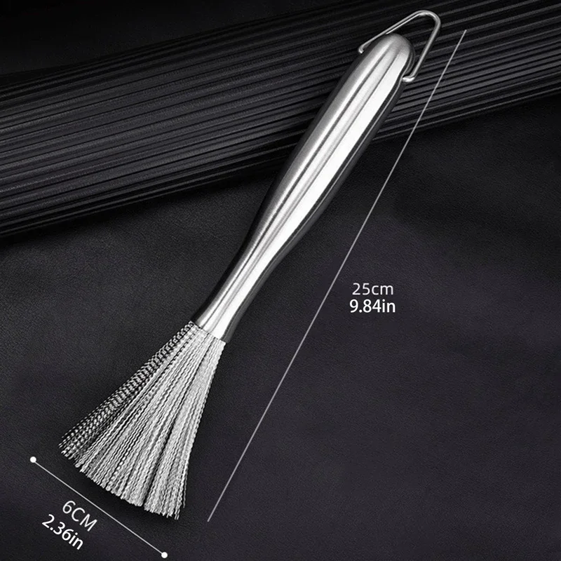 Brosse à casserole en acier inoxydable avec un Long manche, brosse à vaisselle, nettoyeur de casseroles, forte décontamination, outils de nettoyage de cuisine suspendus: Default Title