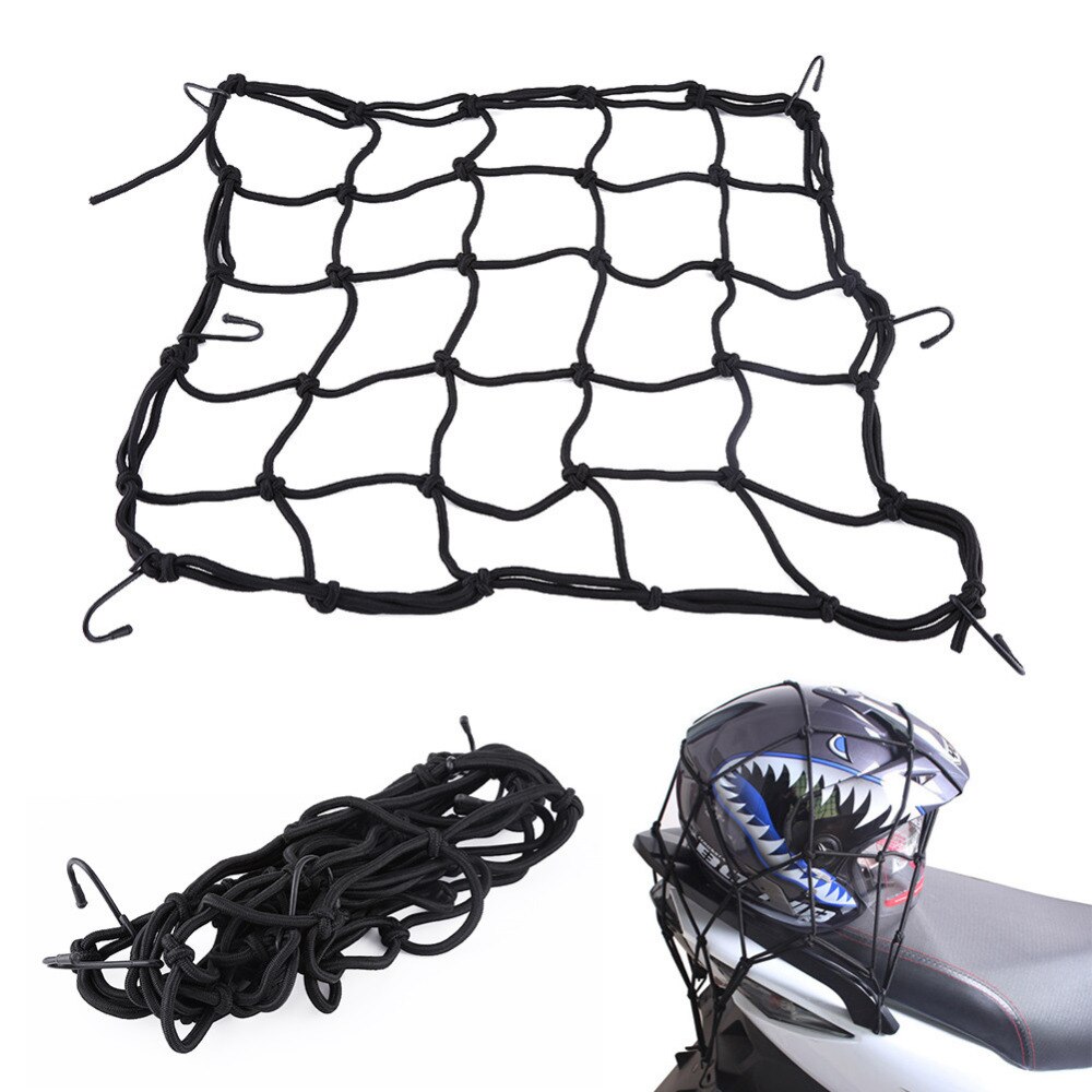 40*40 cm 6 Gancio Moto Casco Cargo Deposito Maglia Elastica Web Net Casco Cargo Ragnatele