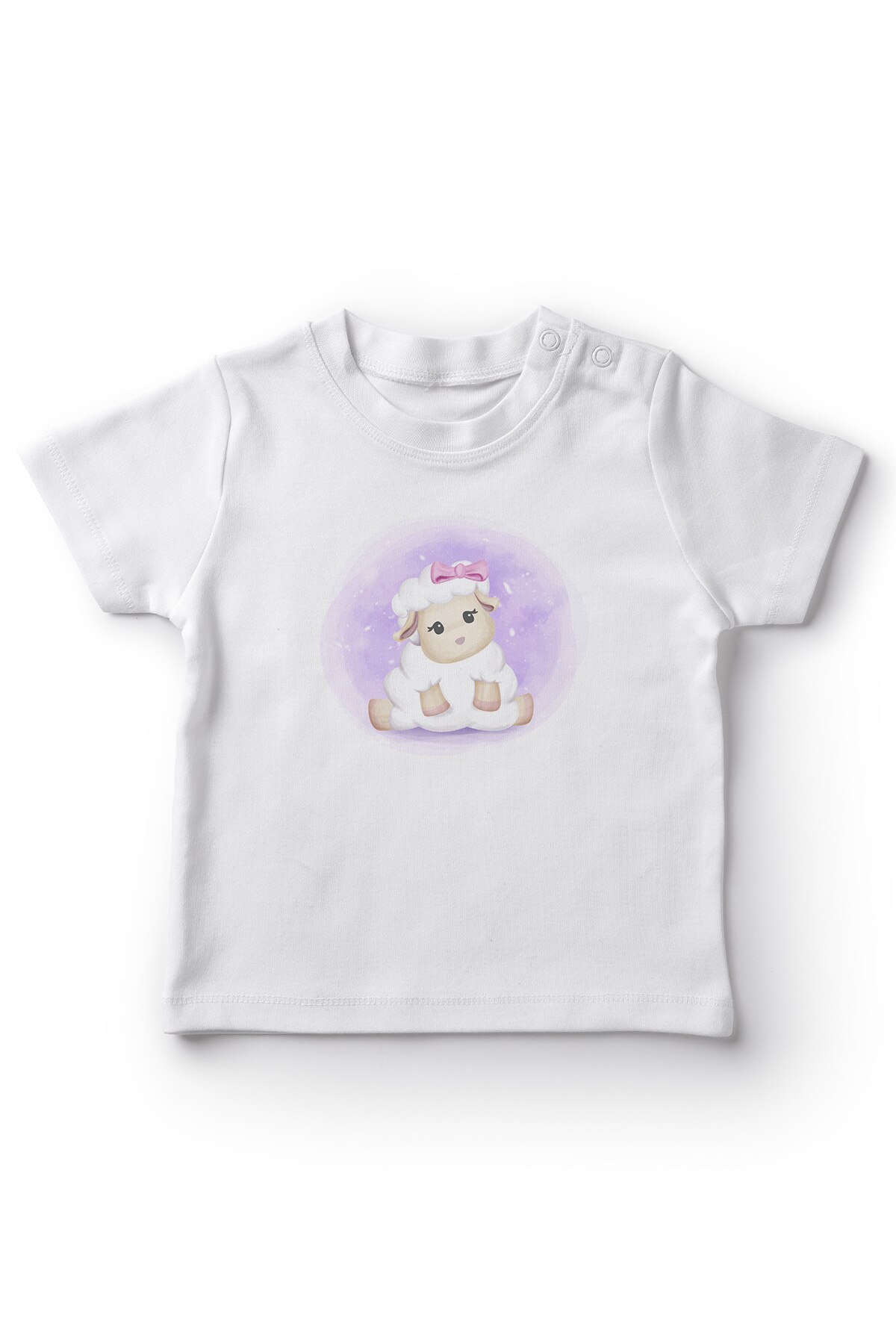 Angemiel baby schattig zittend lammetje baby meisjes t-shirt wit