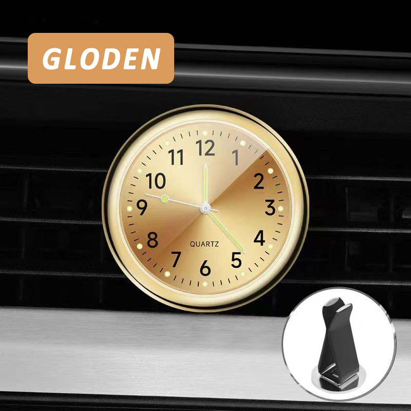 Reloj del tablero de la salida de aire del automóvil, accesorios de decoración noctilucentes electrónicos adhesivos para el coche: Azul