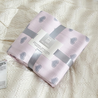 Junwell 100%  bomull muslin filt säng soffa resor andas söt kärlek stor mjuk kasta filt para filt: Rosa / 200 x 230cm
