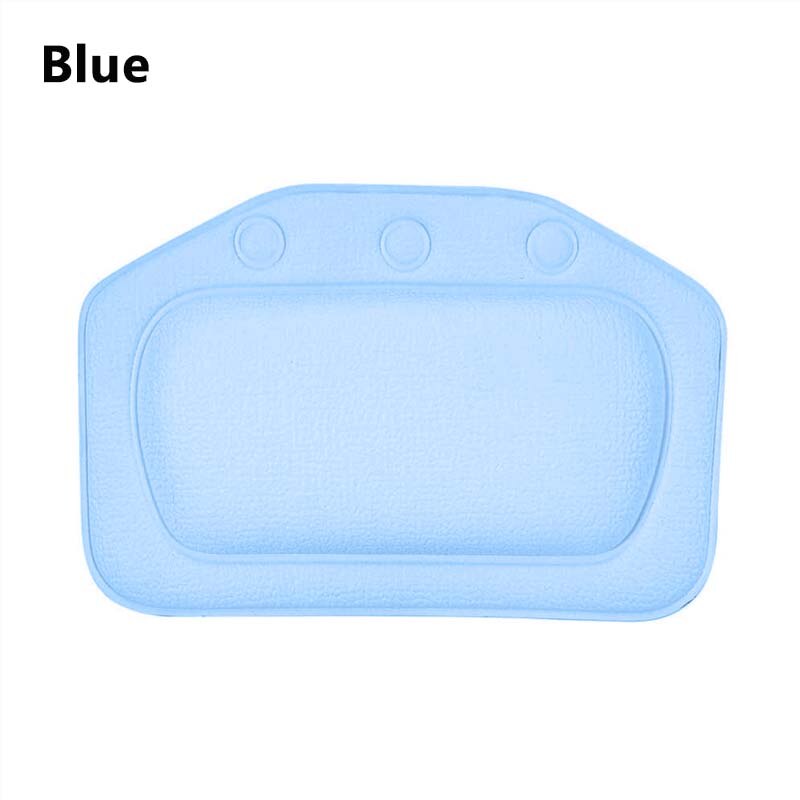 Bathtub Pillow Cushion SPA Bath Pillow Home Bathtub PVC Neck Bathtub Cushion Soft Headrest Suction Cup Pillow Accessories: Blue