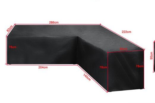 Copridivano angolare per esterni copridivano angolare in Rattan da giardino copridivano impermeabile a forma di V/L proteggi impostato parapolvere per tutti gli usi: 286x222x82cm