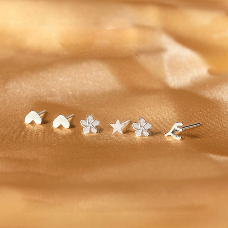 KALVICA Set Di 10/14/16 Paia Di Orecchini A Bottone In Acciaio Inox Per Donne: Cuori, Stelle, Lune E Tanti Altri Motivi Geometrici - Gioielli Da Trago E Cartilagine, Ideali Per Ogni Occasione - 3